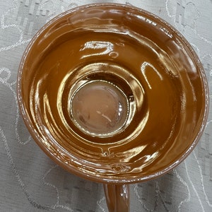 Five cups and 8 Saucers Fire King Peach Lustre- Free Shipping