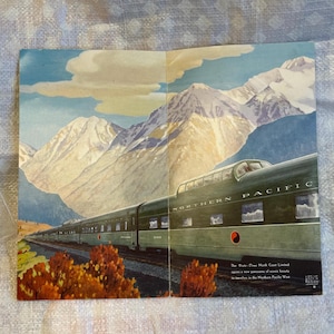 Menu from 1957 Vista Dome North Coast Limited Dining Car -Northern Pacific West Railroad- Free shipping