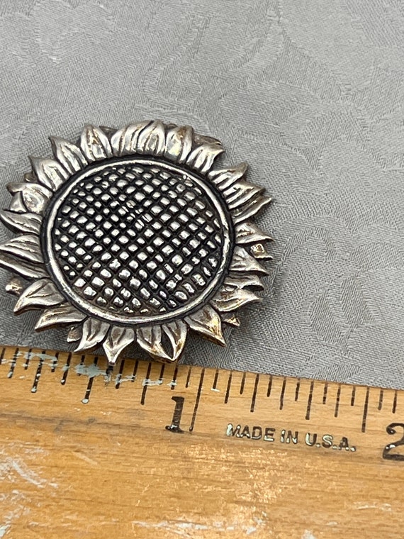 Sterling Silver Sunflower Pin - Free Shipping - image 5