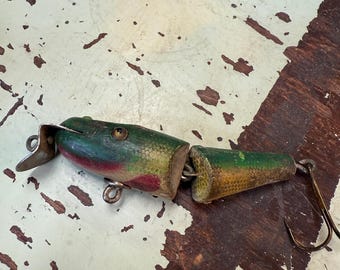 VINTAGE Creek Chub Bait Co. Jointed Pike Minnow Wooden Fishing LURE #1 -  Etsy