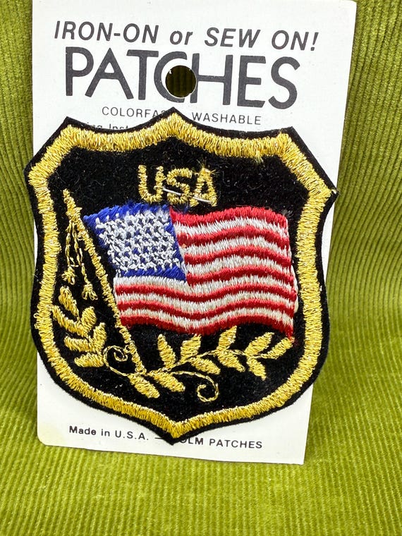 USA Flag Patch – Embroidered Iron-On Applique - image 1