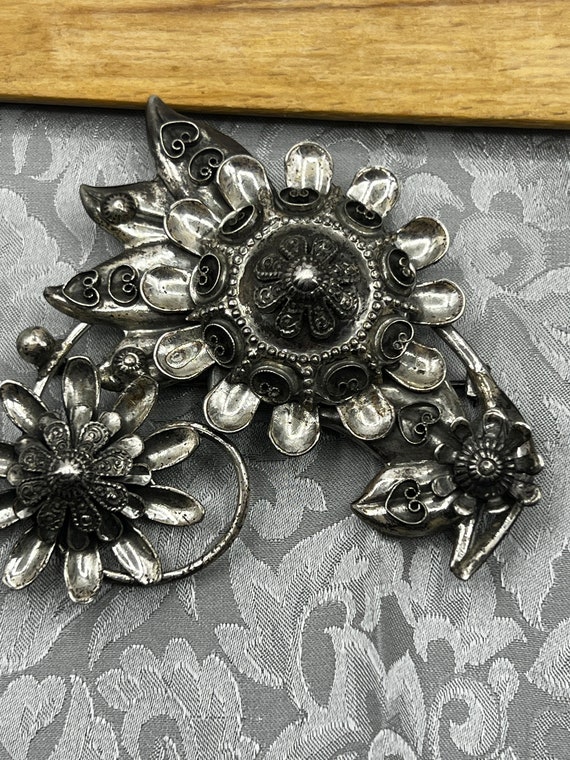 Sterling .925 Pin/brooch Floral Pattern. - Free Shipping - Etsy