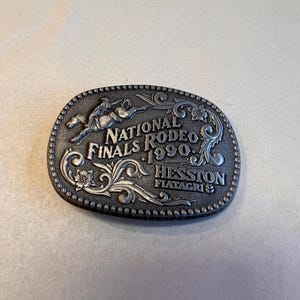 YOUTH National Finals Rodeo (NFR) Hesston 1990 used buckle
