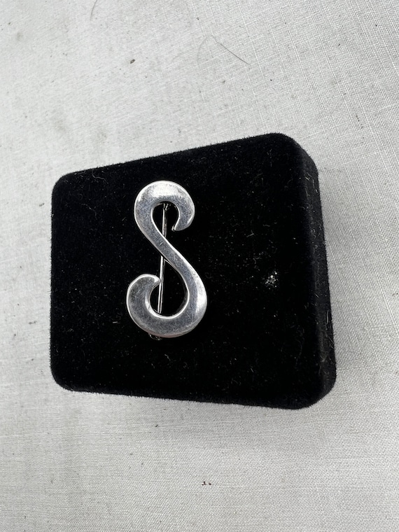 Sterling Sterling Pin - letter S.  Stamped Sterlin