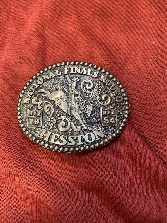 National Finals Rodeo (NFR) Hesston 1984 used buckle