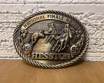 Boucle de ceinture de rodéo NFR 1978 Cowboy Calf Roper Finales nationales Western vintage - France