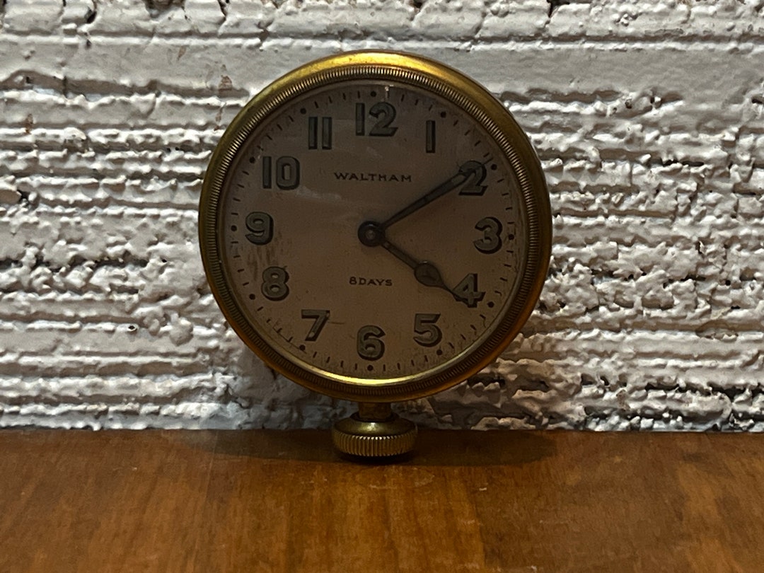 Vintage Waltham Day Car Clock—runs