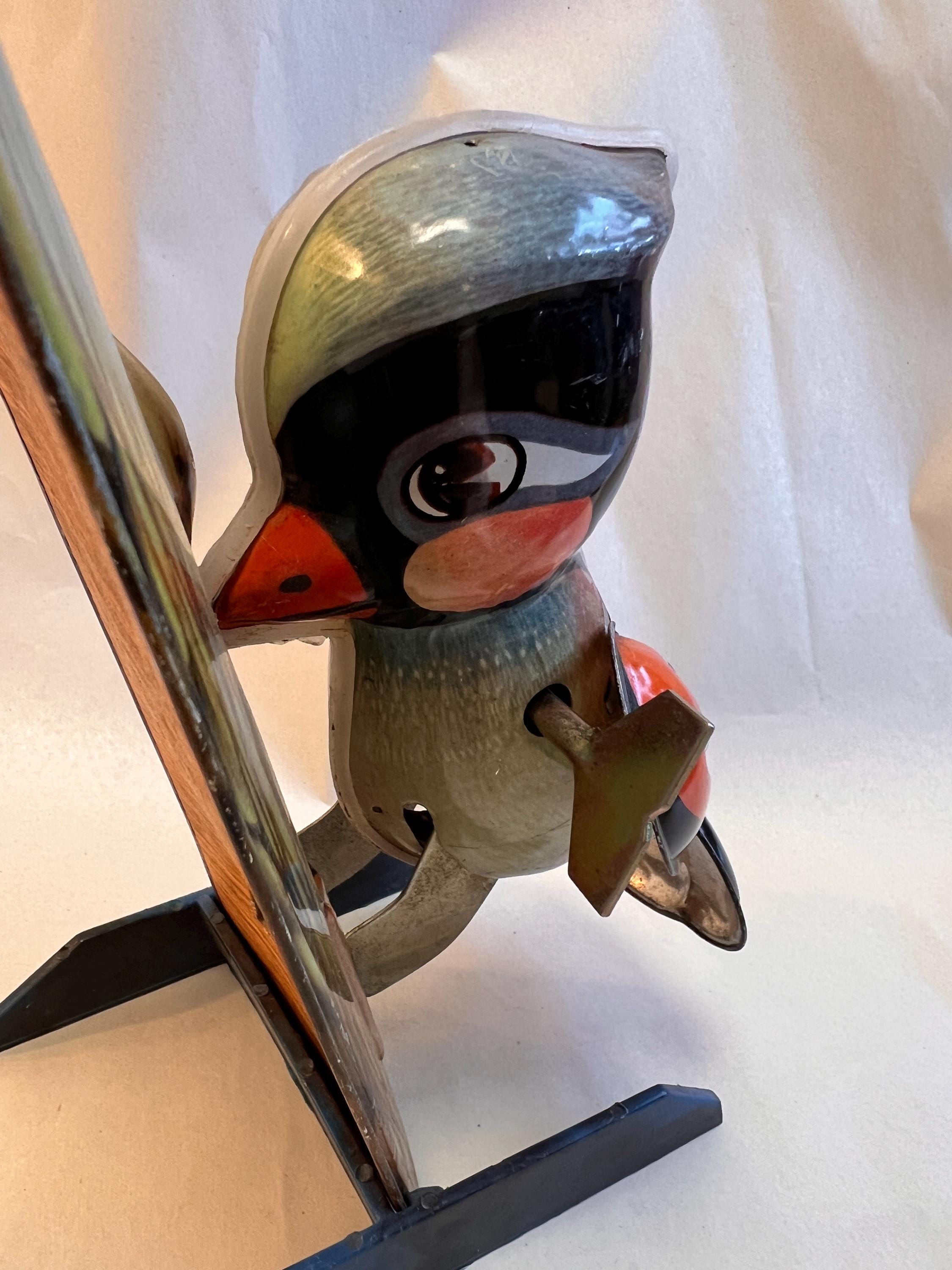 Vintage Working Woodpecker Tin Toy With Key - Etsy