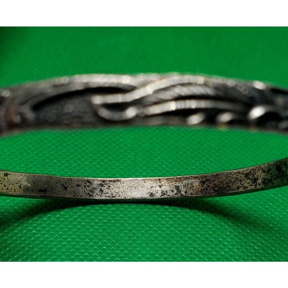 Vintage Mexico Signed Alpaca Silver Bangle Bracel… - image 3