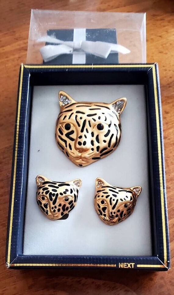 Gantos Vintage Jaguar Cat Black/Gold Enamel Crysta