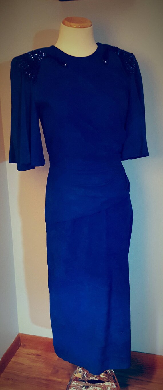 royal blue leather dress