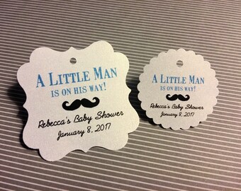 Little Man Baby Boy Shower INSTANT DOWNLOAD Mustache Thank You Label Mustache Gift Favor Tag Navy Blue Green Label Little Man Favor Label