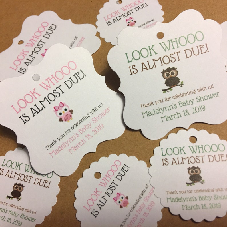 Baby Shower Favor Tags Favor Tags Owl Party Thank You Tags Etsy