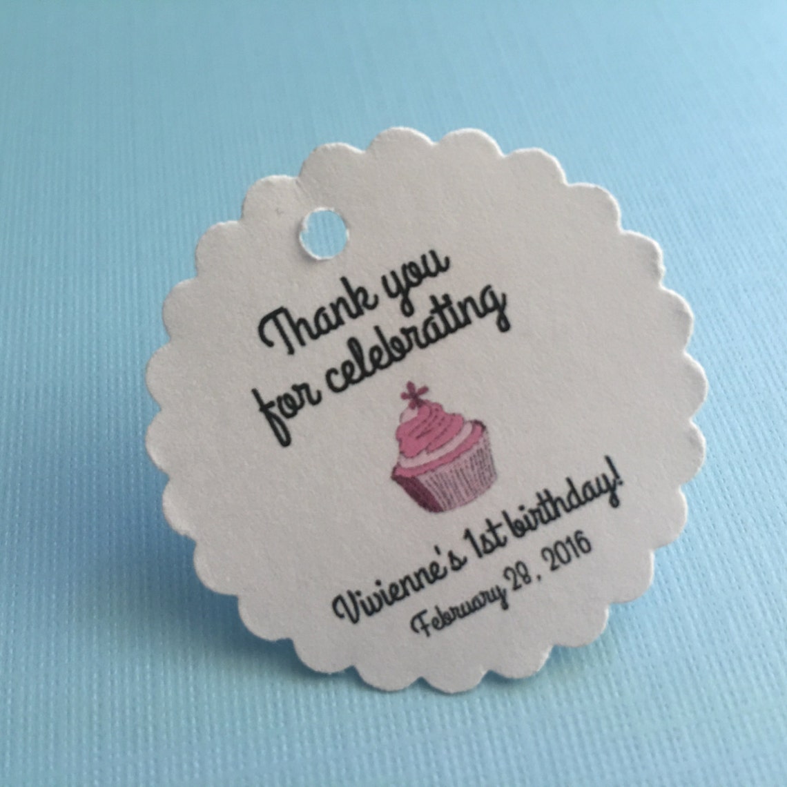 Birthday Party Favor Tags 1st Birthday Cupcake Decor Etsy