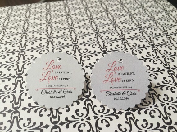 Corinthians love is patient 20 wedding favor tags