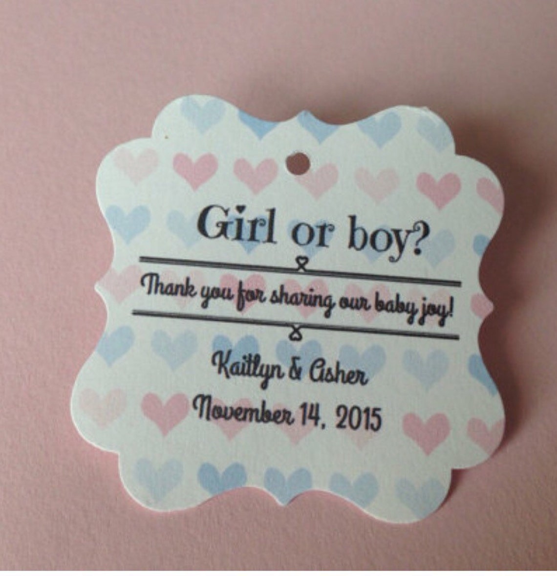 Gender reveal party favor tags thank you favor tags baby Etsy