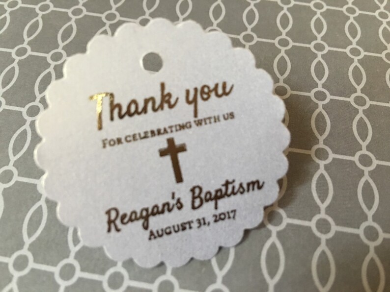 Baptism Favor Tags Christening Thank You Favor Tags Etsy