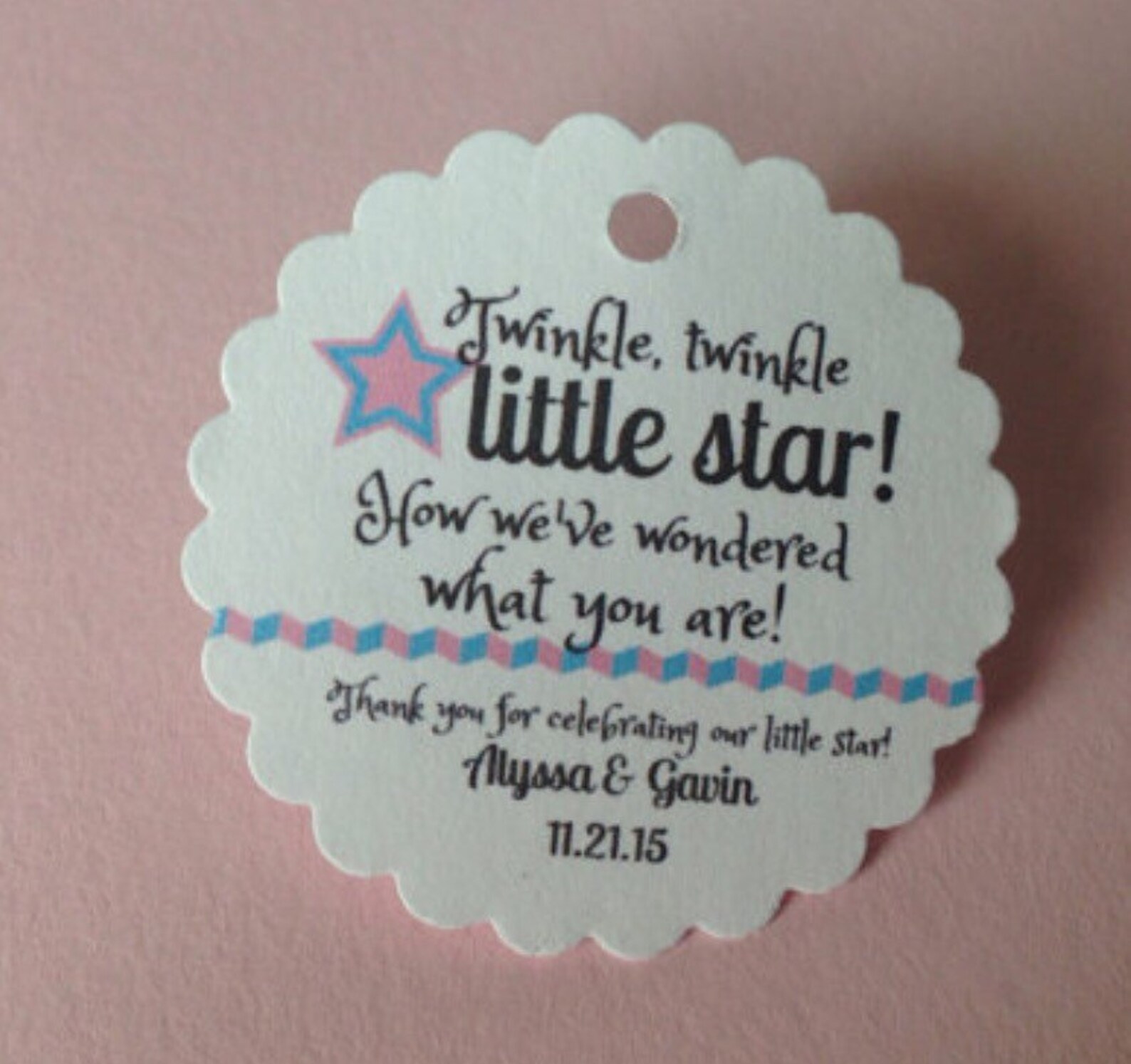 Gender reveal party favor tags thank you favor tags baby Etsy