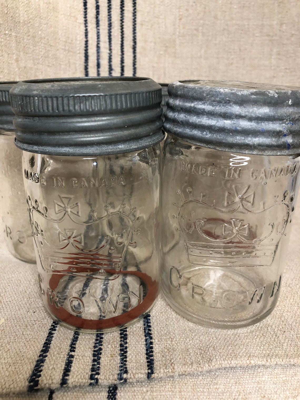 Vintage Crown Small Canning Jar Etsy