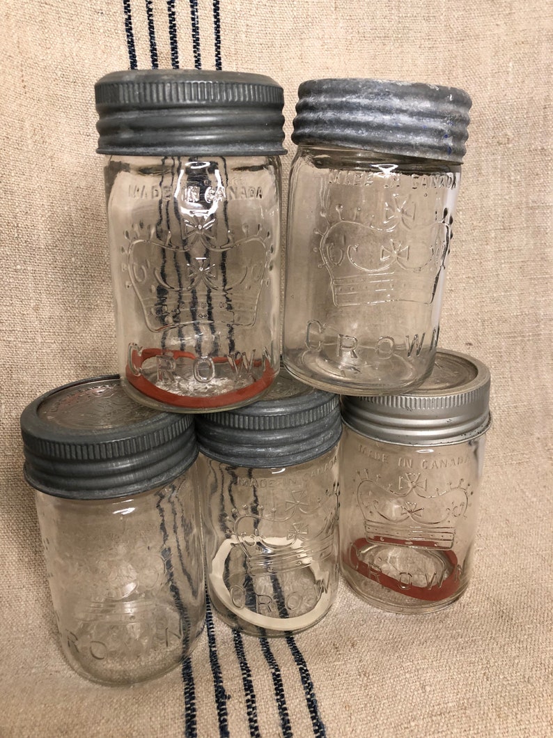 Vintage Crown Small Canning Jar Etsy