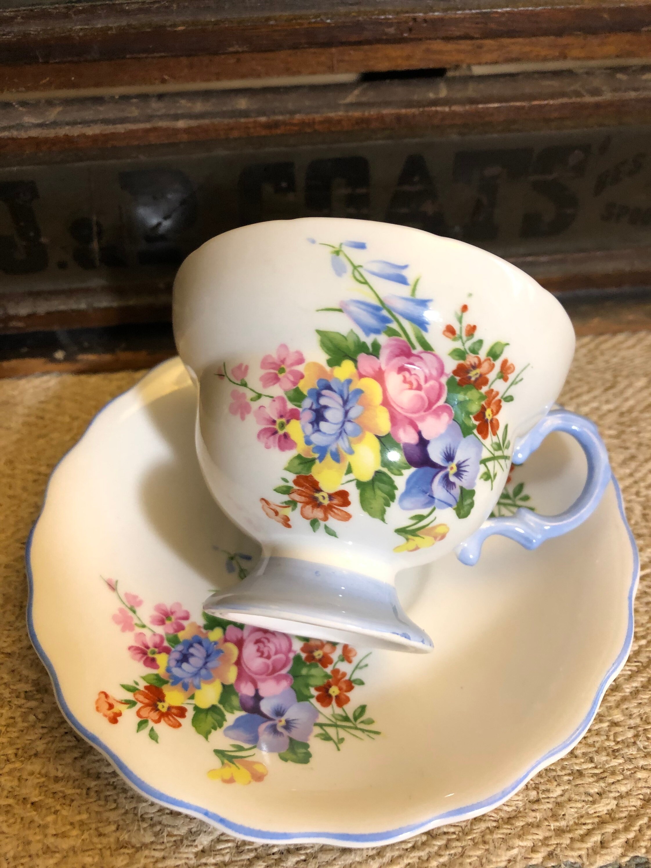 Vintage Rosina fine bone china tea cup and saucer. Etsy