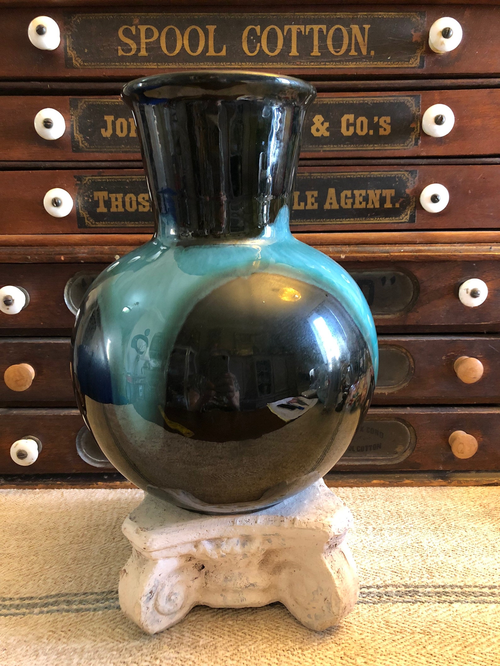 Vintage Blue Mountain Pottery Vase in a VHTF Shape Using Mold Etsy