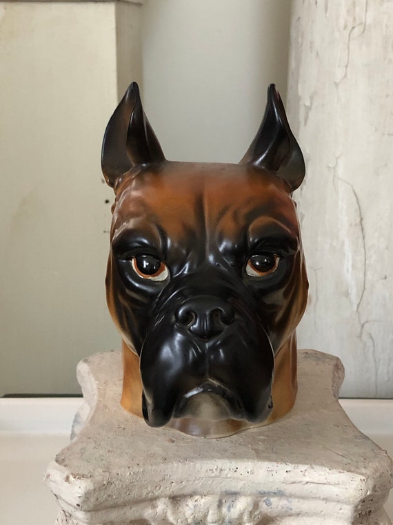 Vintage Inarco Japan Ceramic Boxer Dog Planter Head Vase. Etsy