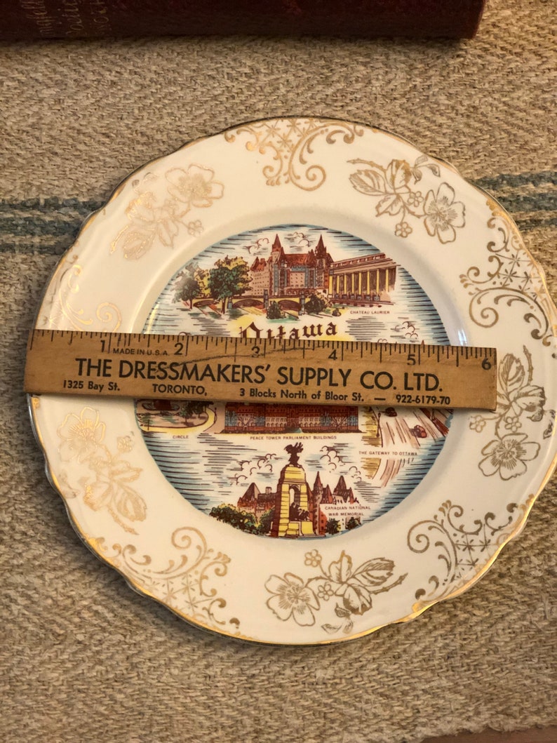 made in England by W Vintage Souvenir of Ottawa Canada Small Plate Adams and Sons