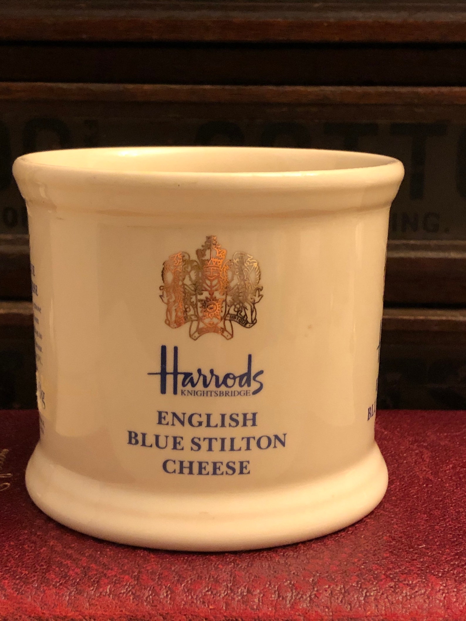Vintage Harrods English Blue Stilton Cheese Jar Without Lid Etsy Canada