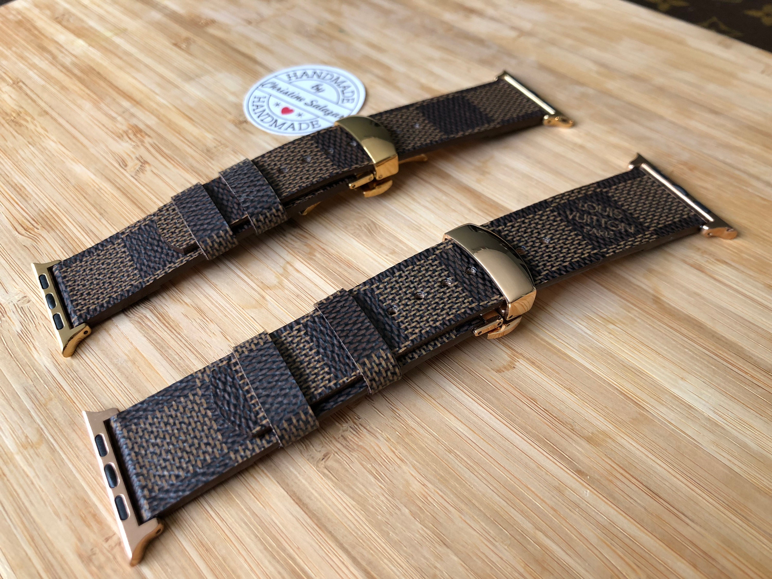 LIMITED Louis Vuitton w/ LOGO Damier Ebene Apple Watch Band | Etsy