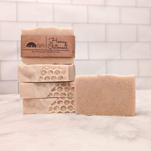 Honey Oatmeal Soap-Handmade Soap-Cold Process Soap-Raw Honey Soap