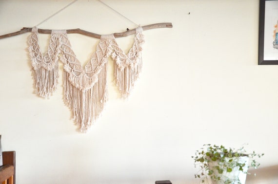 Macrame Wall Hanging Drift Wood Large Wall Hanging Home Decor Handmade Room Decor Wall Decor Bedroom Decor Boho Boho Style