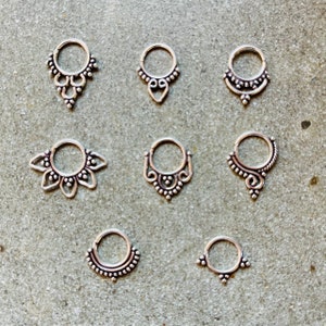 Sterling Silver Tribal Septum Tragus Nose Rings 925 Various Designs 18 gauge 1.2mm
