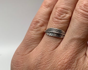 Feather Band Sterling Silver Ring