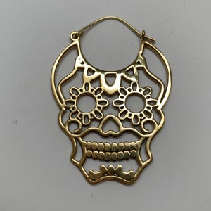 Sugar Skull Hoop Earrings - Etsy