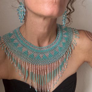 Turquoise Silver Goddess Pachamama Necklace