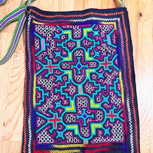 Shipibo Handwoven Icaros Double Side Medicine Large Purse Shoulder Bag