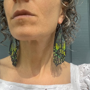 Butterfly Wing Goddess Beaded Earrings