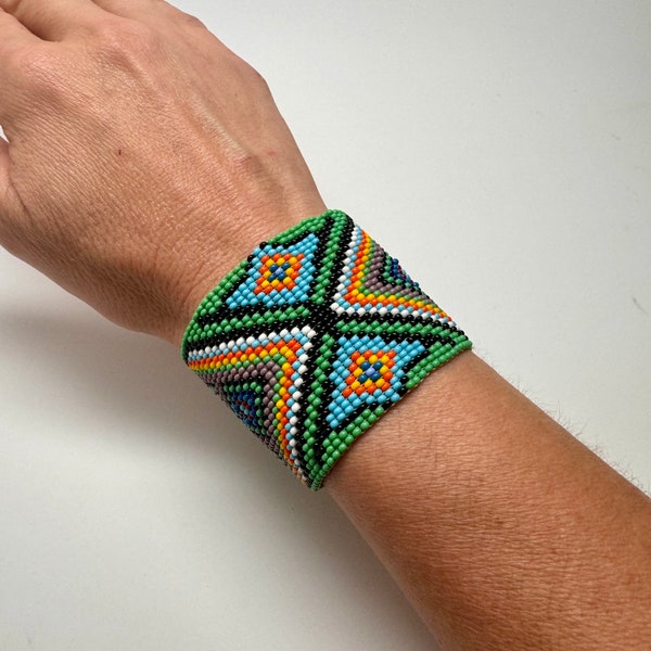 Mix Of 6-8pcs Leather & Beaded Tribal Cuff Bracelets – Stretchy Wristbands For Men & Women – Boho Style