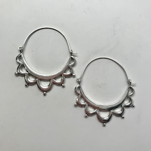 Reina Hoop Earrings Silver or Brass
