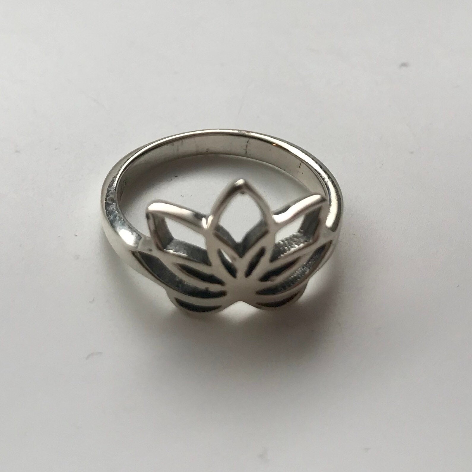 Lotus Flower Petite Sterling Silver Ring | Etsy