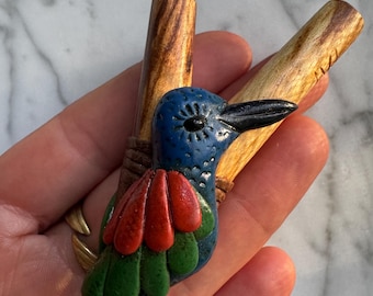 Kuripe Hummingbird Palo Santo Wood Rapé Pipe