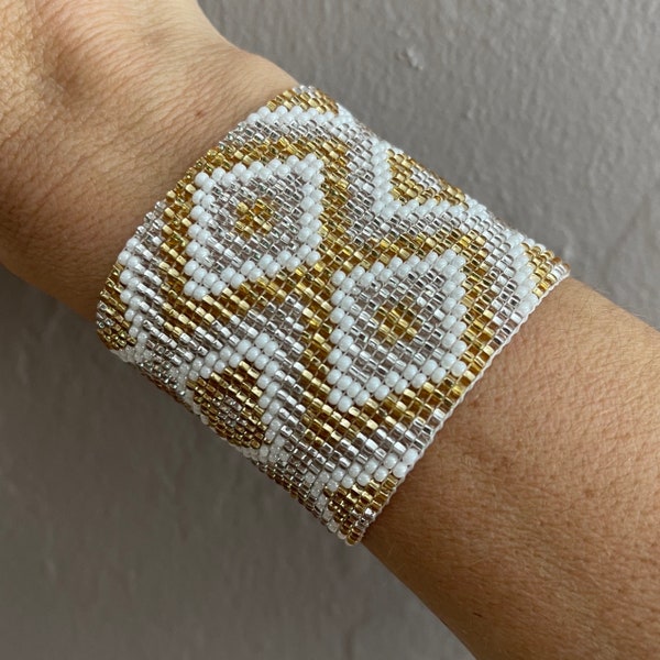 Beaded Cuff Bracelet Etsy