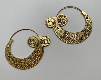 Scorpion Etched Hoop Earrings