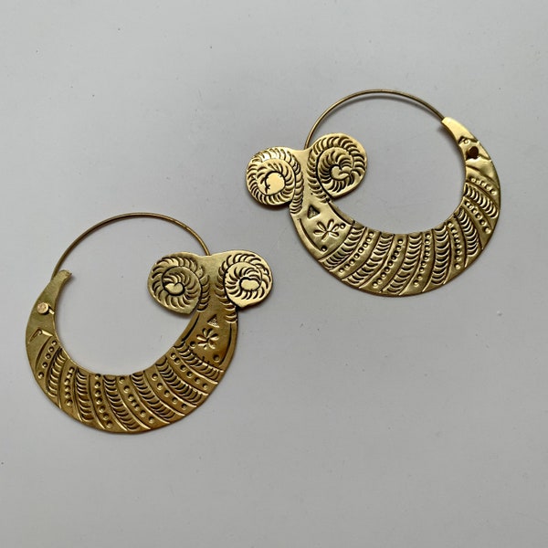 Scorpion Etched Hoop Earrings