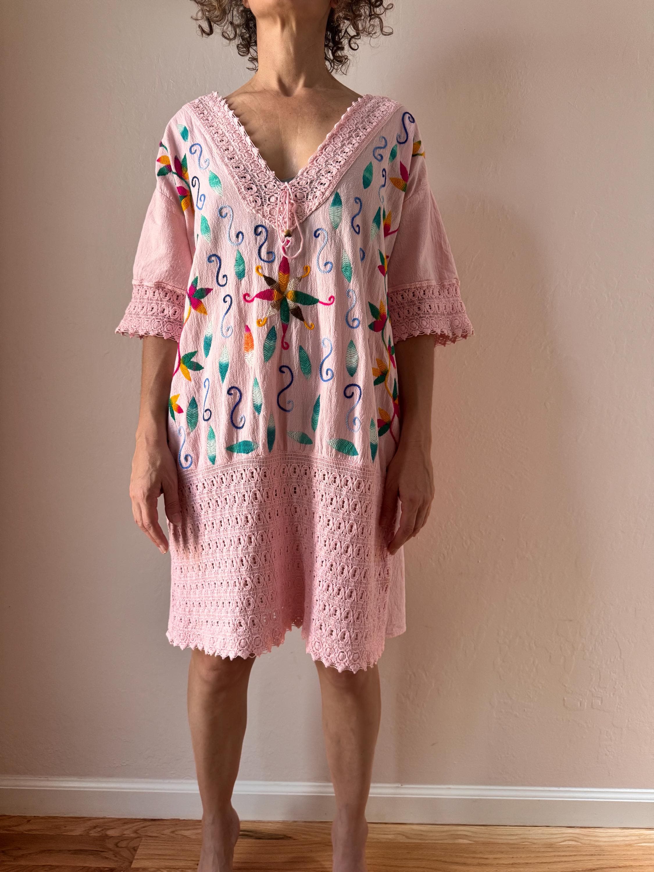 Kene Design Shipibo Hand Embroidered Cotton Dress: Icaros Kené Design - Etsy
