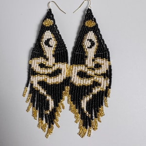 Snake Moon Medicine Priestess Beaded Earrings