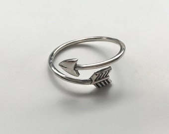 Sterling Silver Little Arrow Petite Adjustable Ring