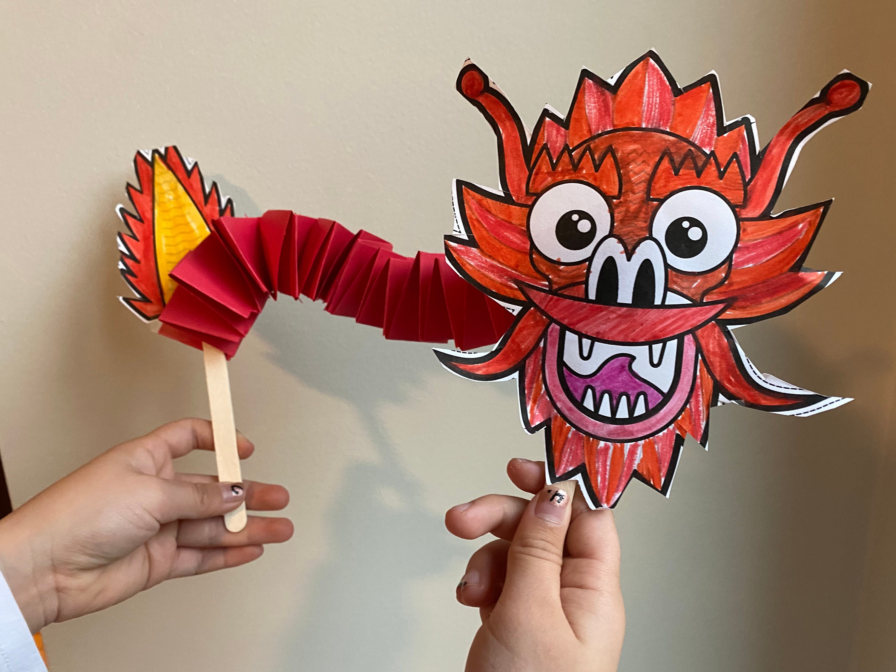 Chinese Dragon Paper Spring Activity Sheet - Etsy