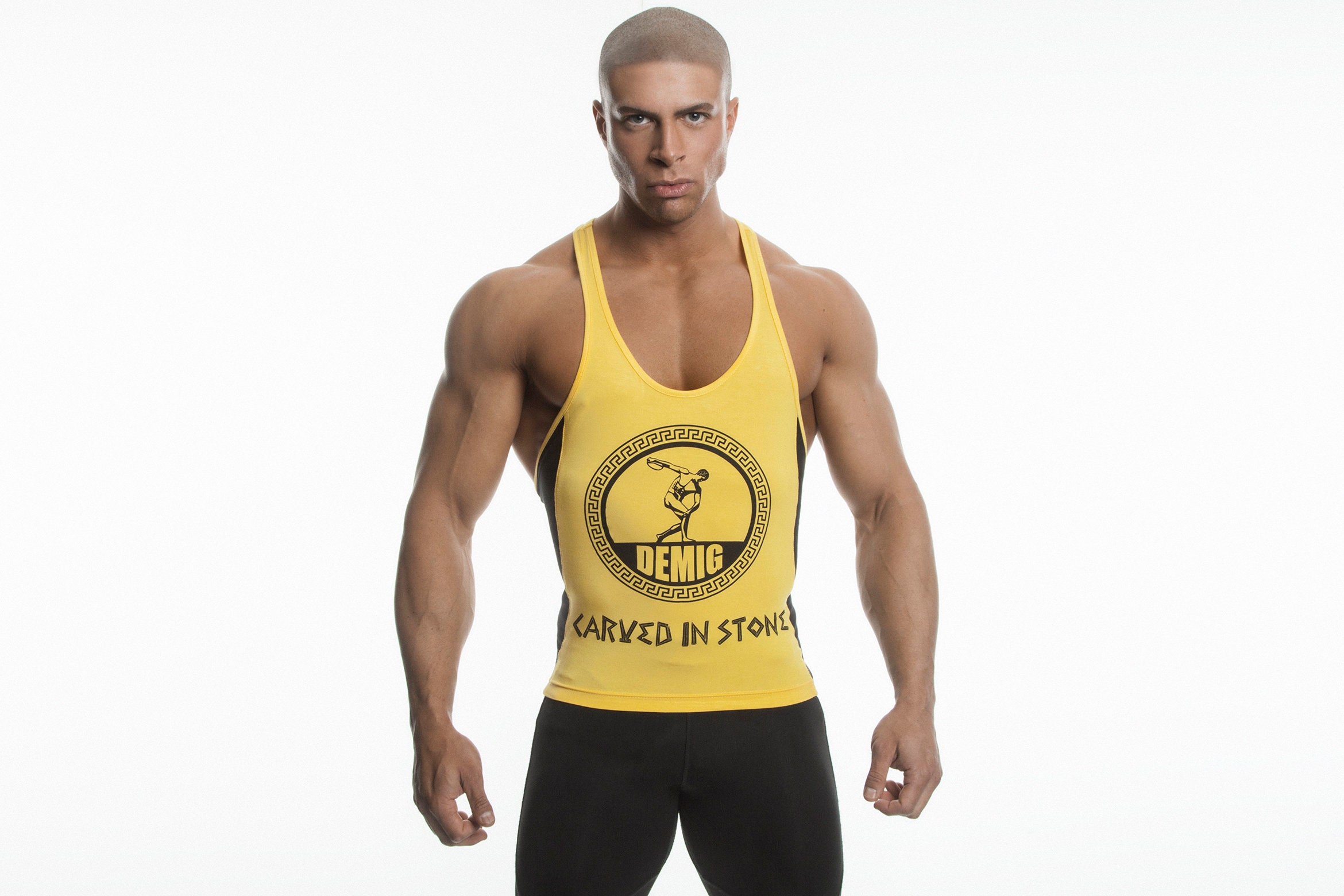 DEMIG Mens Bamboo Yellow Tanks Tops Men 
